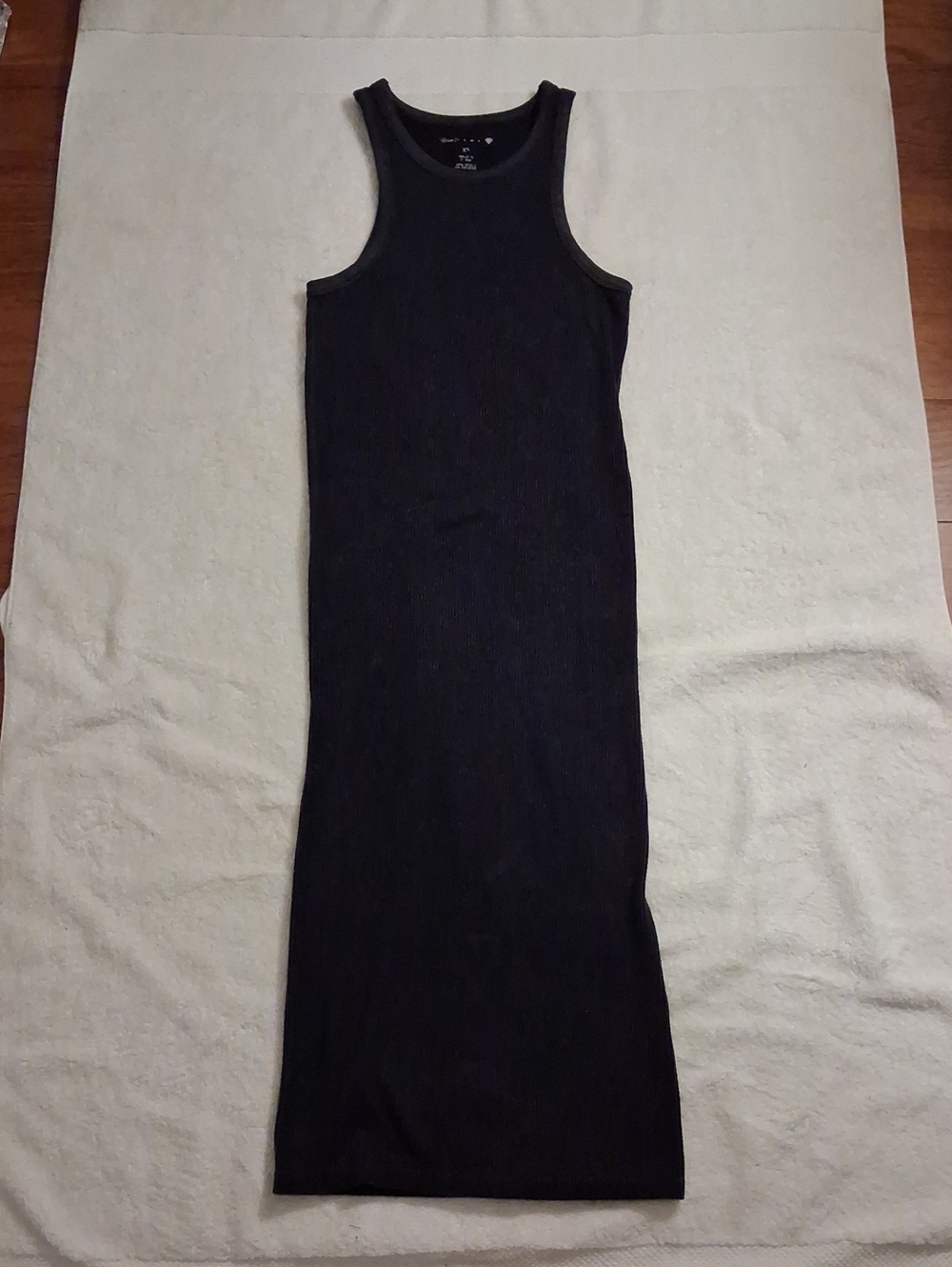 Sleeveless Rib Knit Maxi Dress in Gray